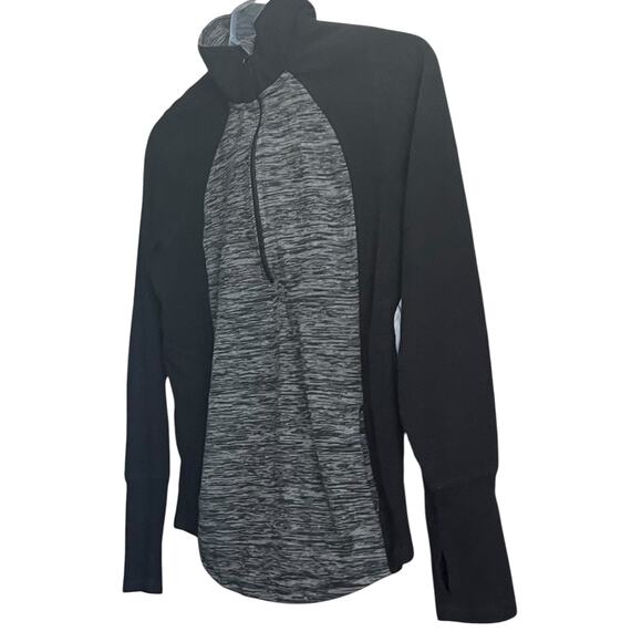 ST. JOHN’S BAY ACTIVE LONG SLV PULL-OVER HALF ZIP FLEECE TOP, WOMENS, GREY/BLACK - Picture 4 of 12